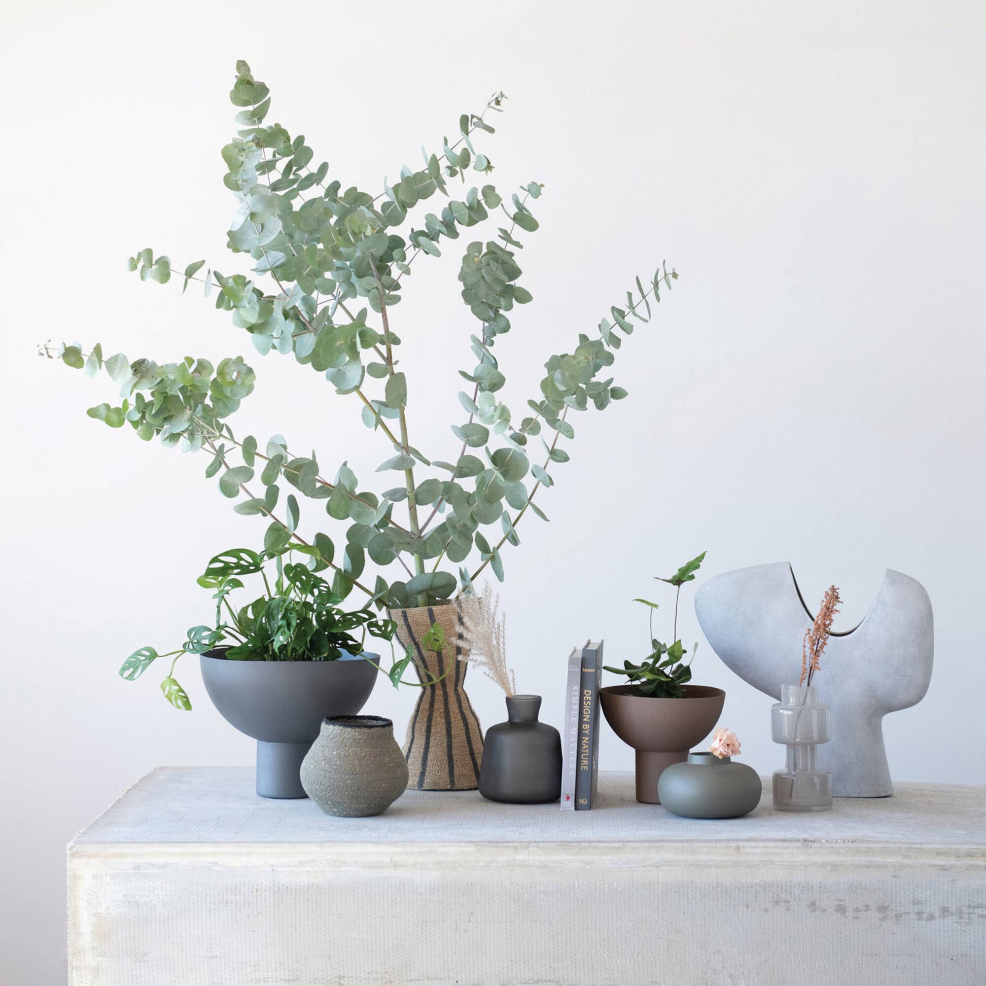Hello Honey® 12" Gray Decorative Metal Footed Bowl